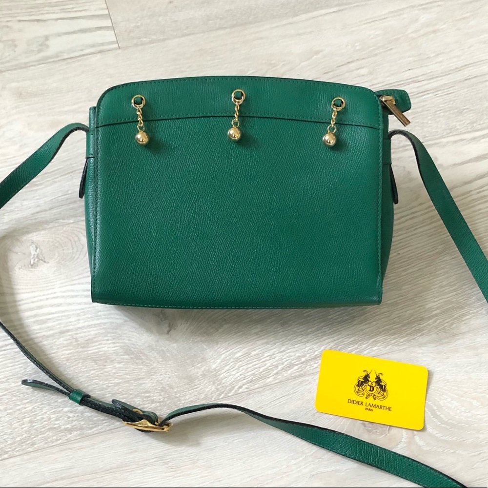 Didier Lamarthe Designer Vintage Green Leather Bag